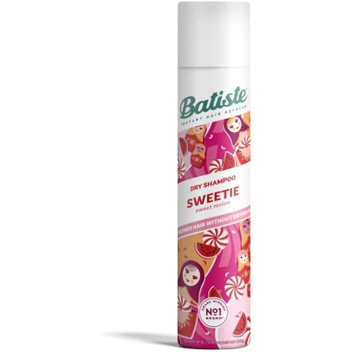 Batiste Dry Shampoo in Sweetie Scent 200ml, Fruity & Uplifting Pineapple & Sweet Melon Fragrance, No Rinse Spray to Refresh Hair in Between Washes - Image 1
